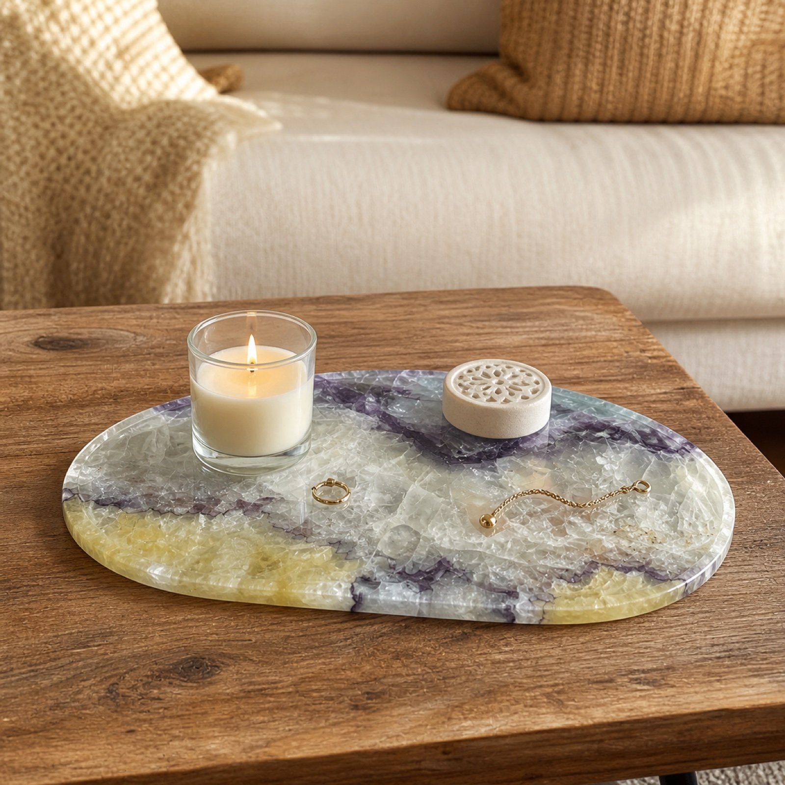 Purple Yellow Oval Stone Plaque image 3