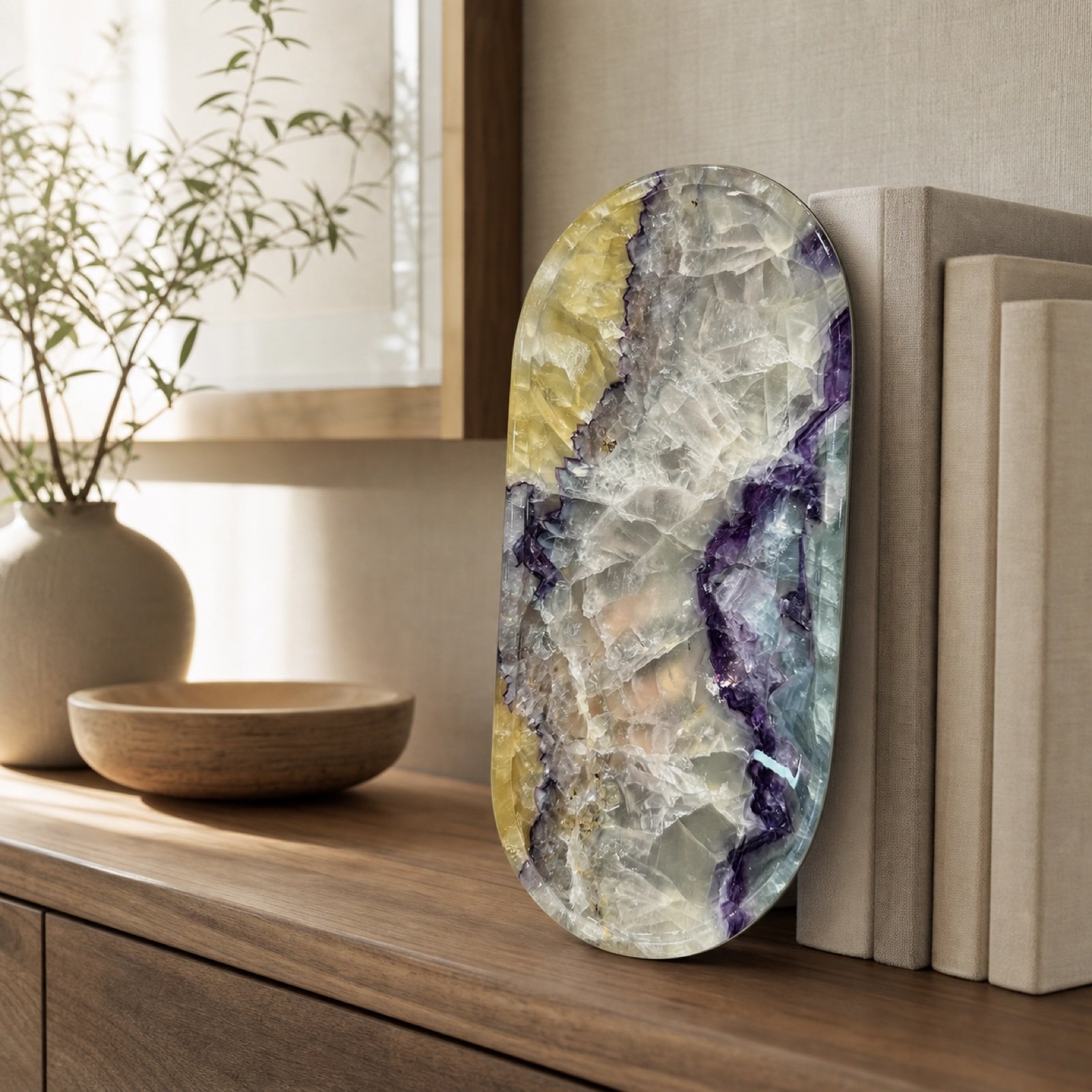 Purple Yellow Oval Stone Plaque image 5