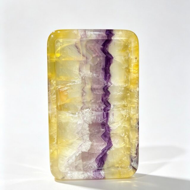 Purple Yellow Rectangular Stone Plaque image 1