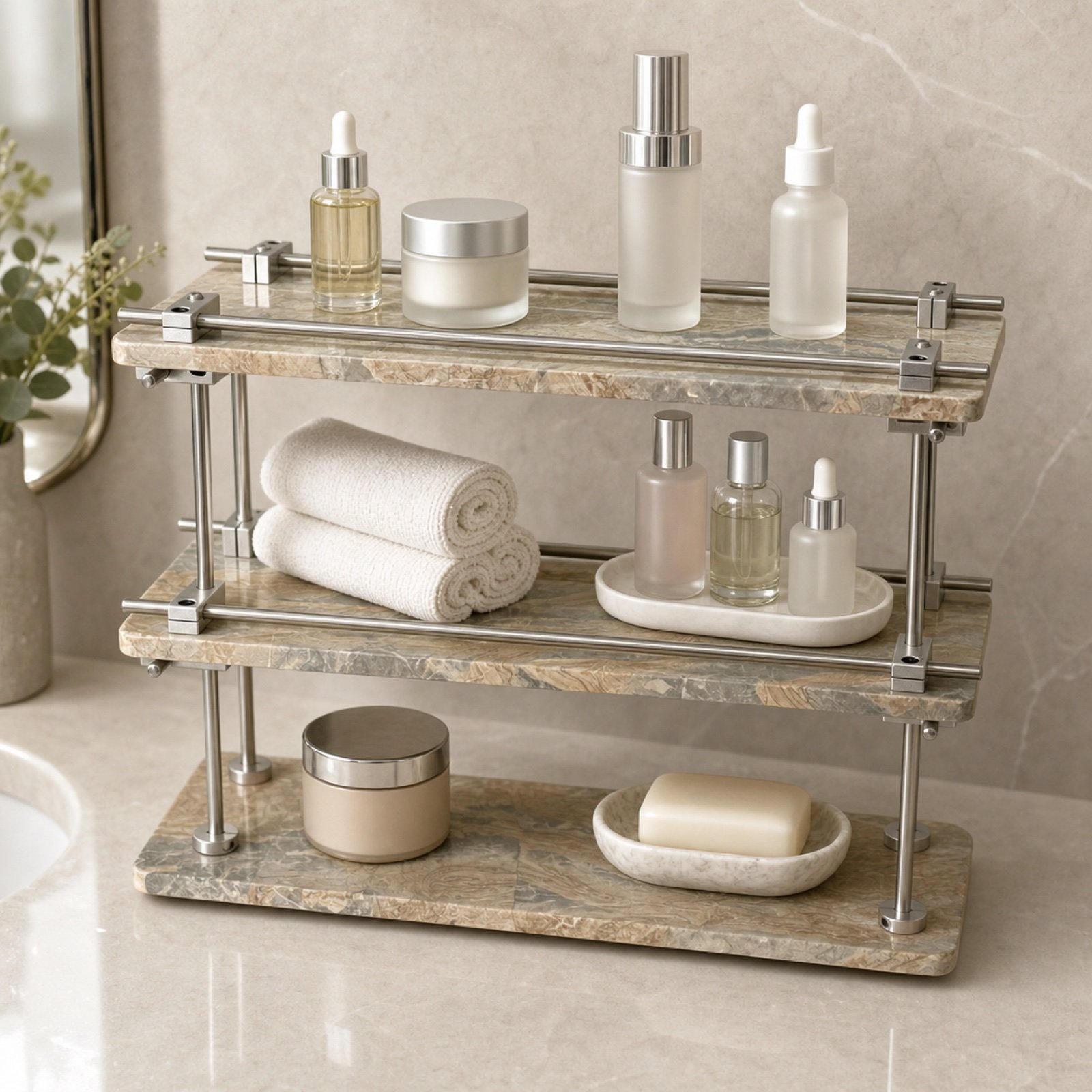 Tan Three Tier Shelf image 3