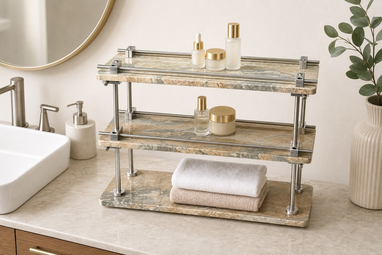 Tan Three Tier Shelf image 4