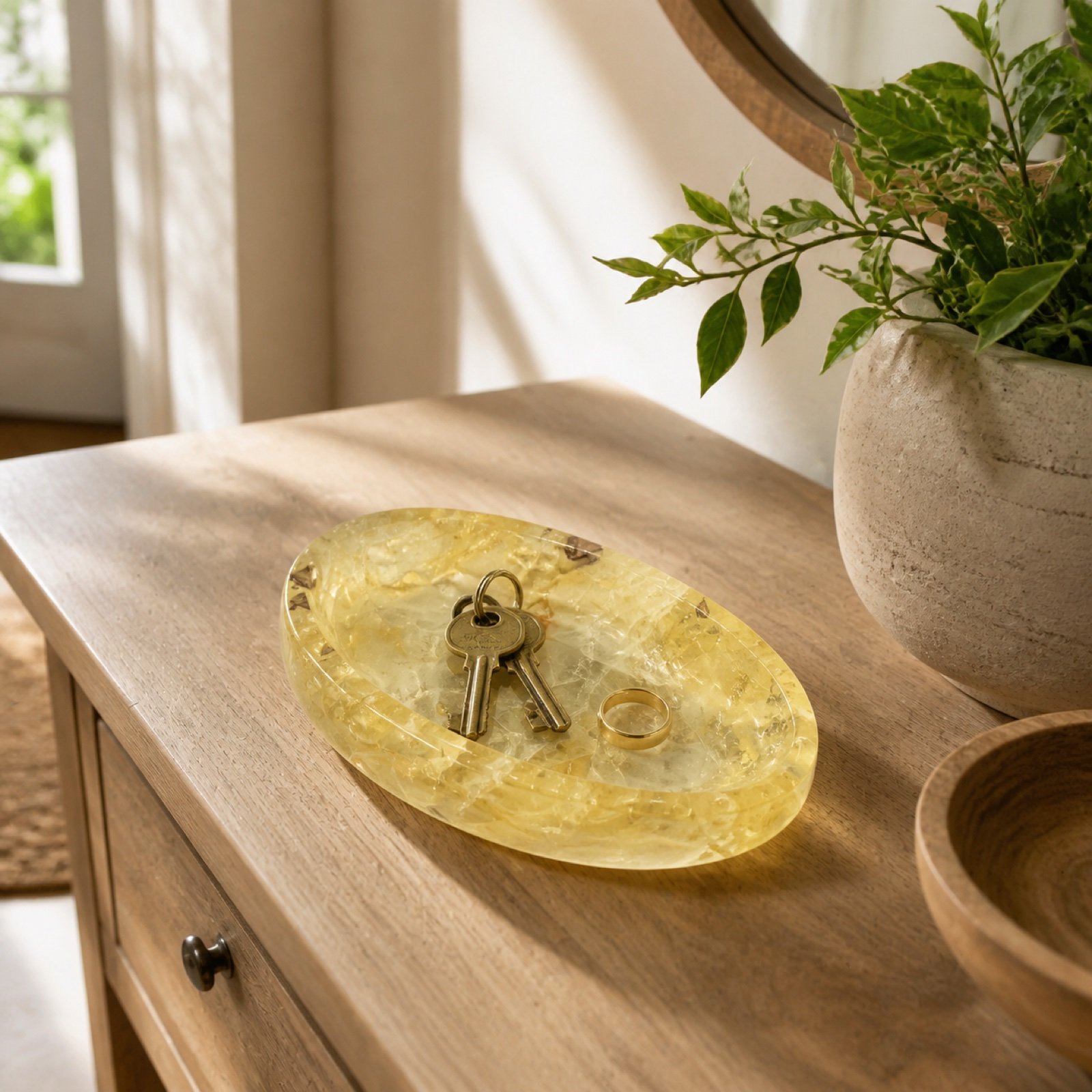 Yellow Oval Stone Dish image 2