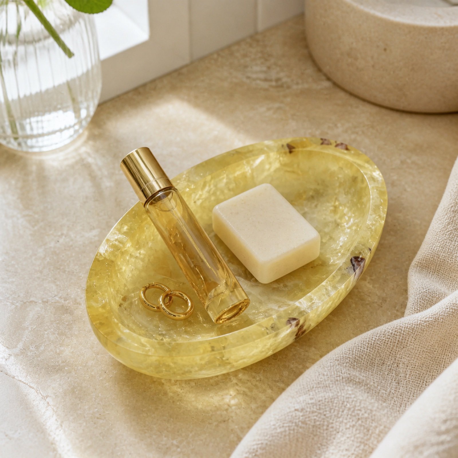 Yellow Oval Stone Dish image 3