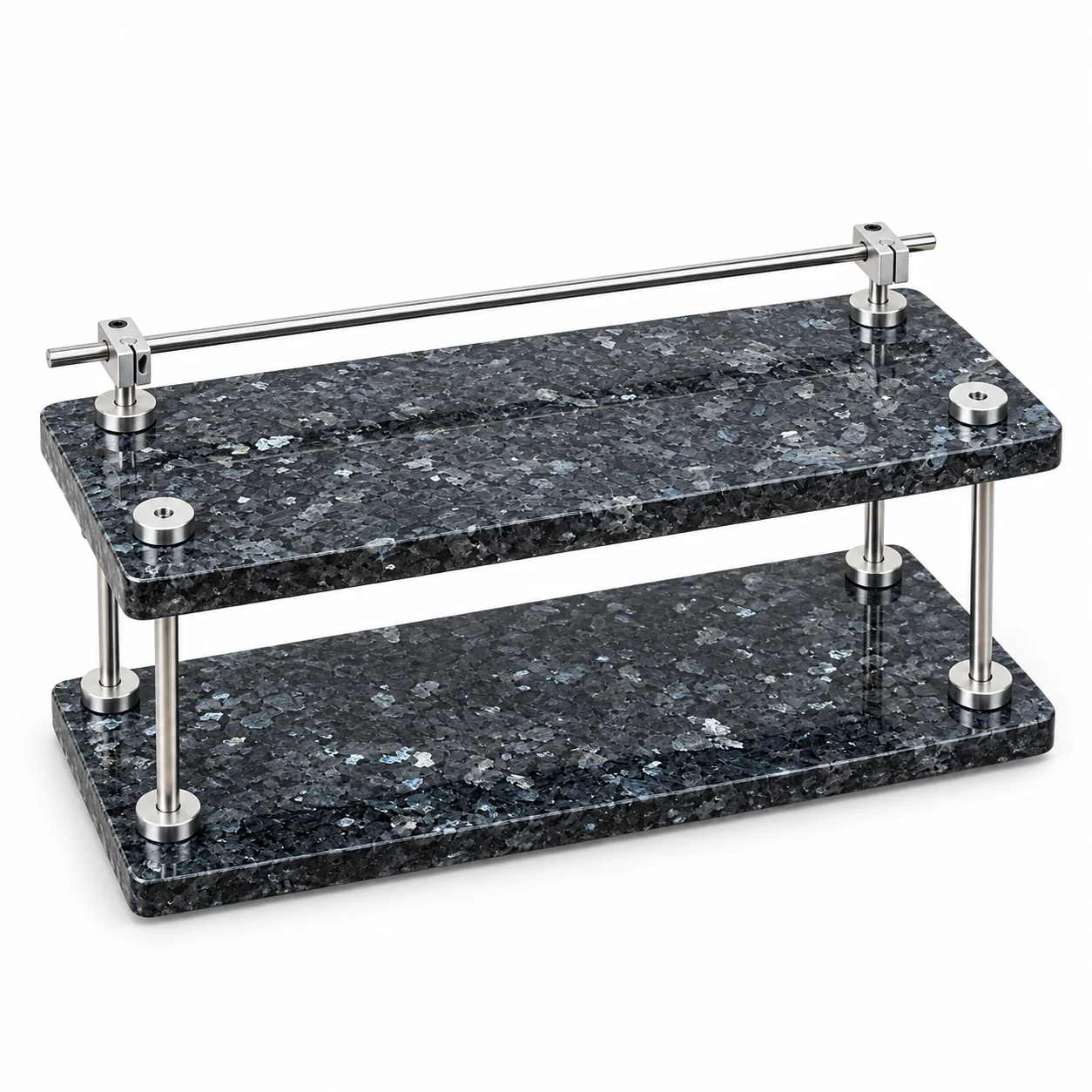 Sapphire Blue Pattern 2-Tier Stone Display Shelf with Top Rail No. 211 image 1
