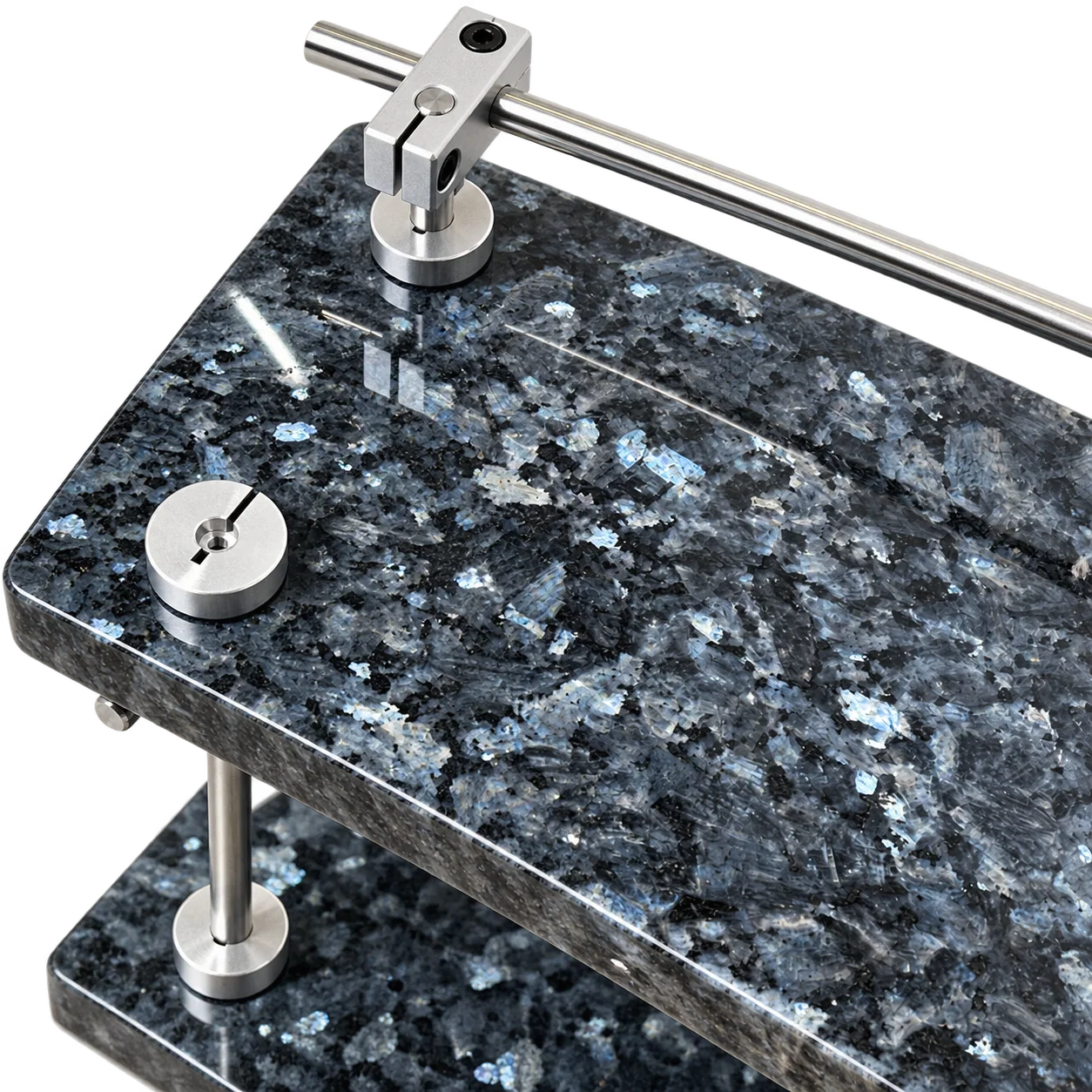 Sapphire Blue Pattern 2-Tier Stone Display Shelf with Top Rail No. 211 image 2