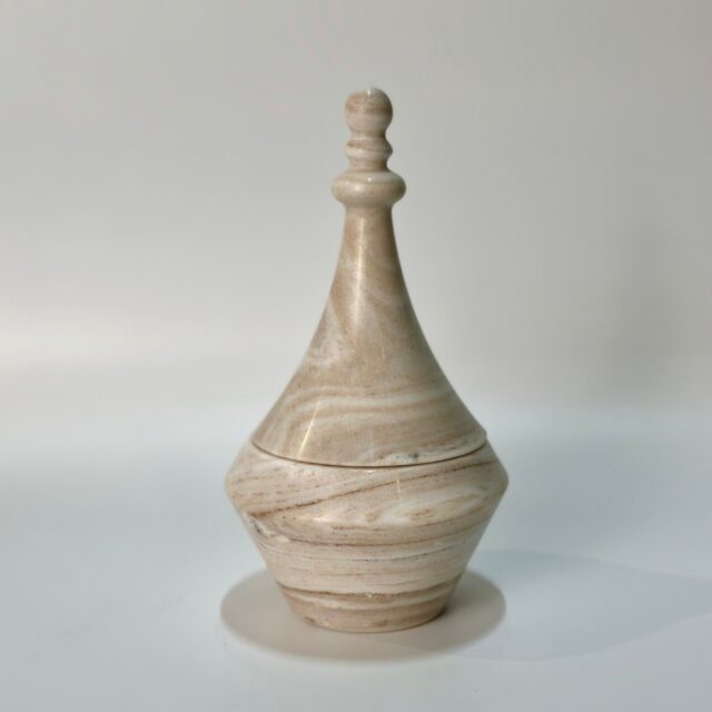 Cream Lidded Vase