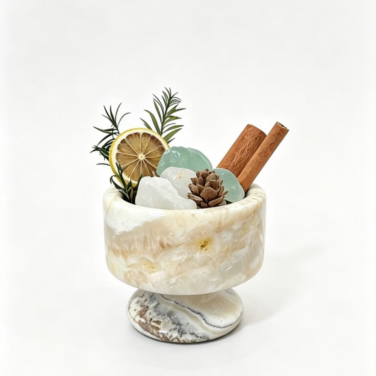 Stone Botanical Display Bowl