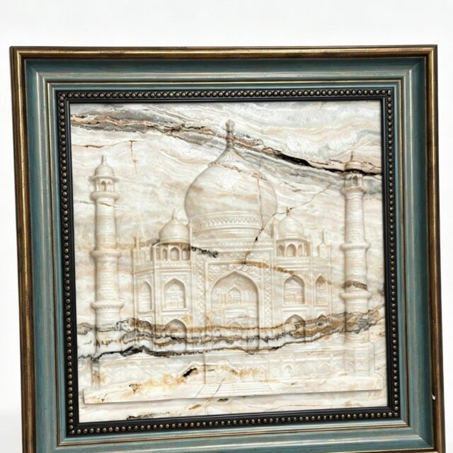Framed Carved Marble Architectural Art