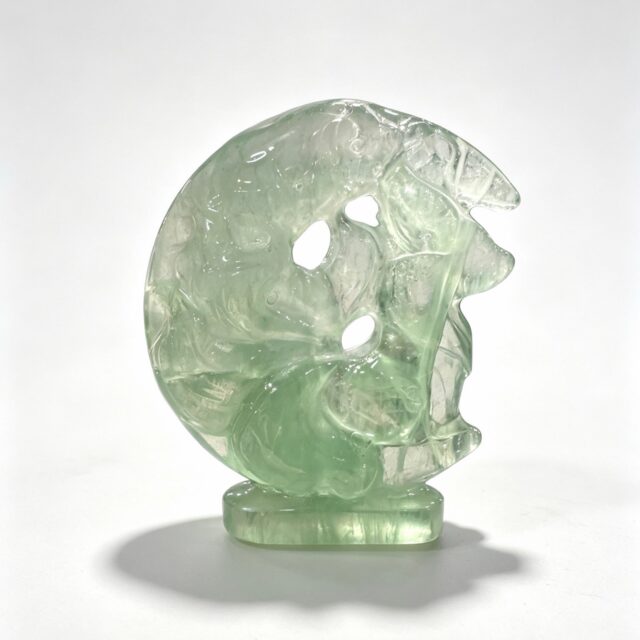 Green Abstract Carved Stone Figure