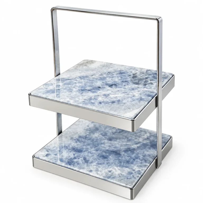 Blue Crystal Pattern 2-Tier Stone Countertop Display Stand No. 101