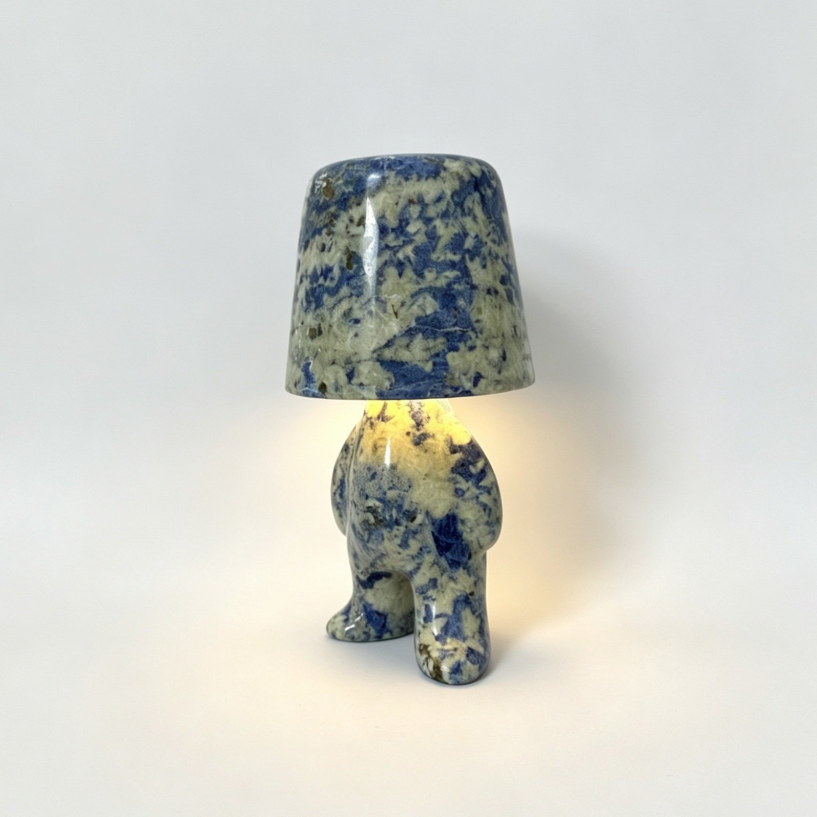 Blue Walking Figure Stone Table Lamp