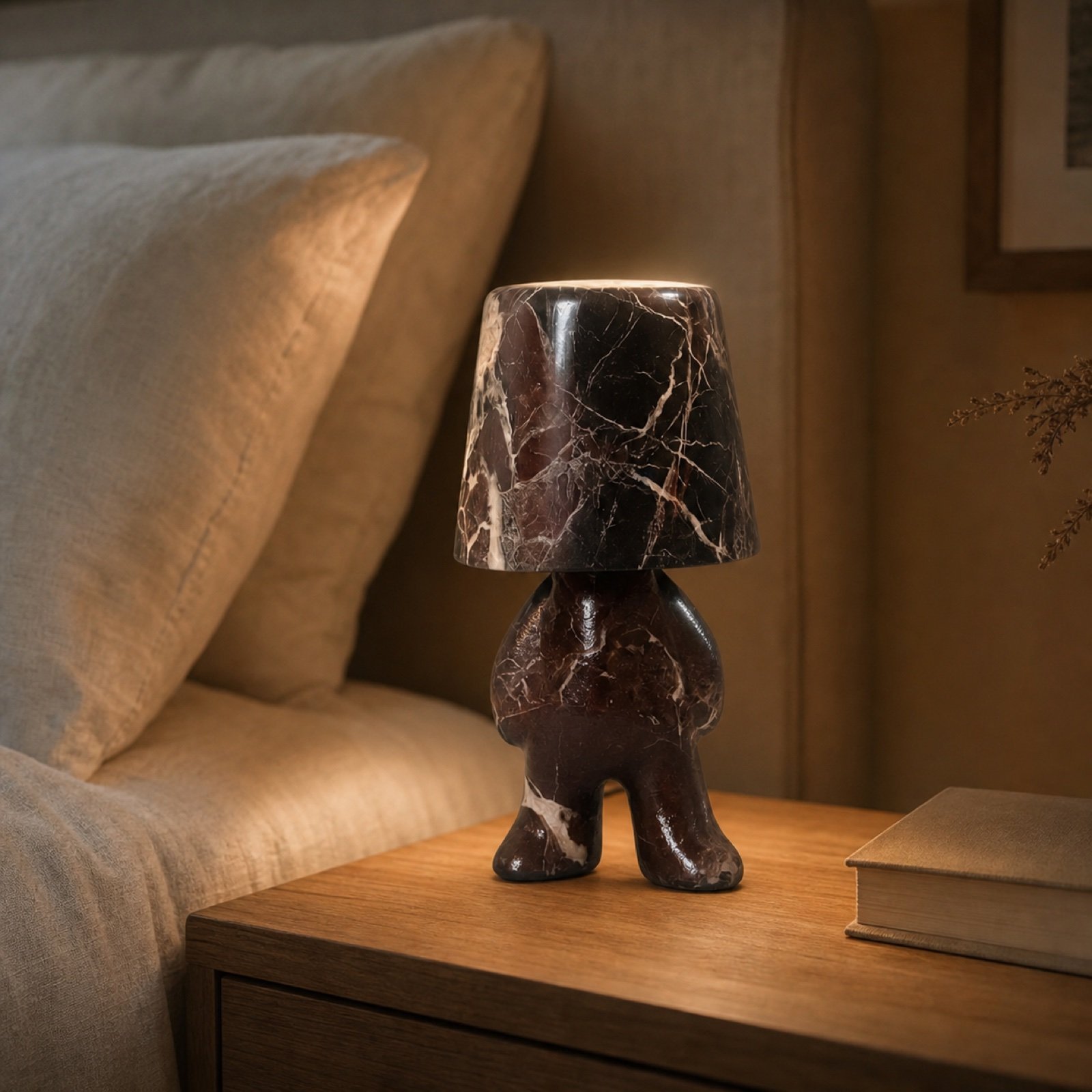 Dark Figure Stone Table Lamp - Image 2