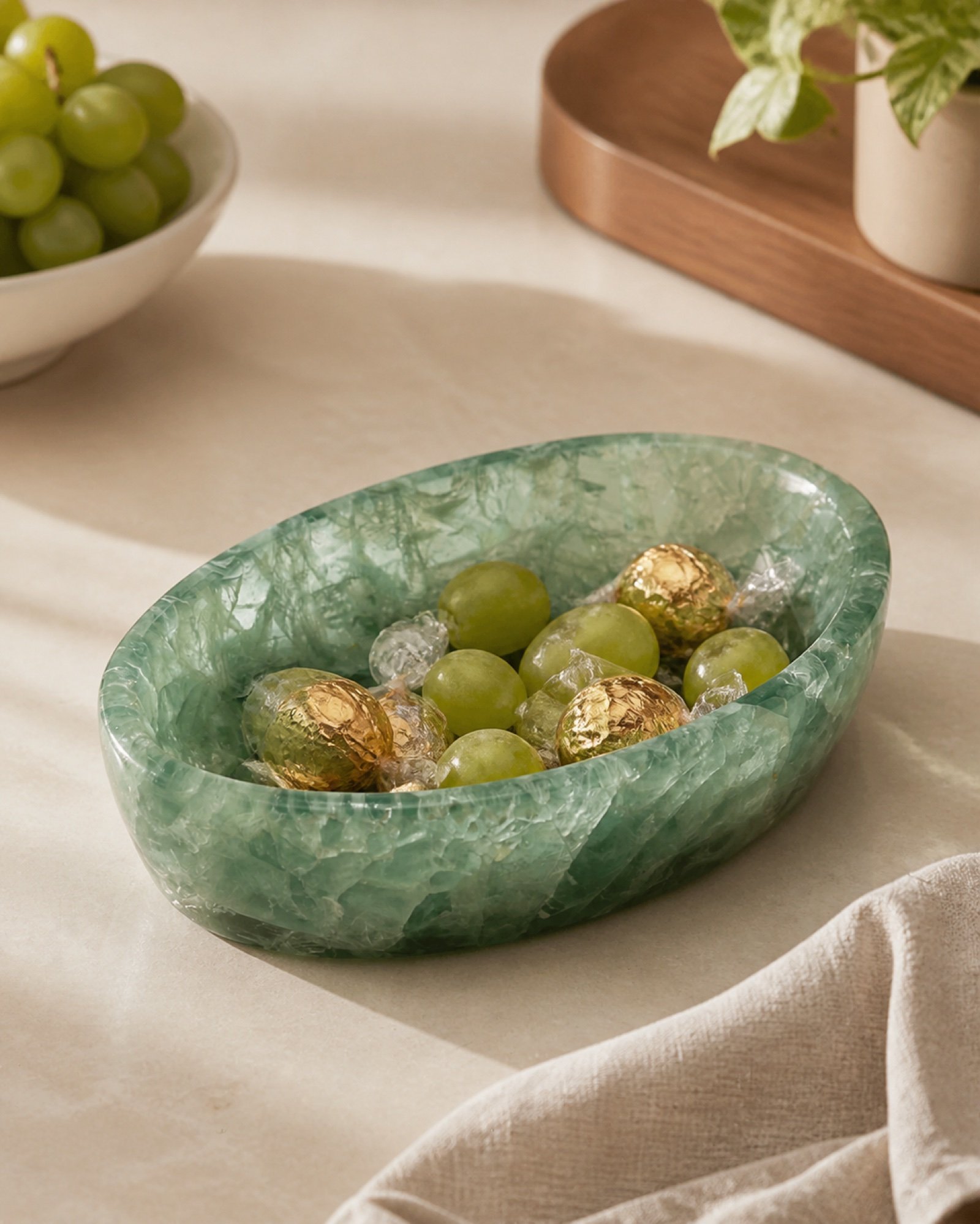Green Oval Bowl - Image 2