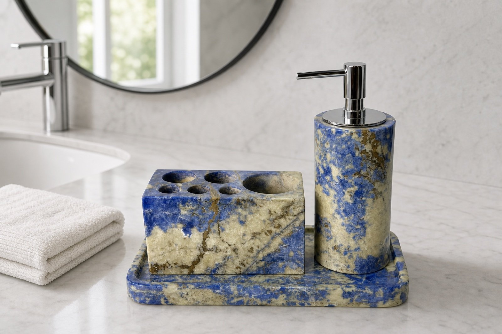 Blue Stone Bathroom Set - Image 2
