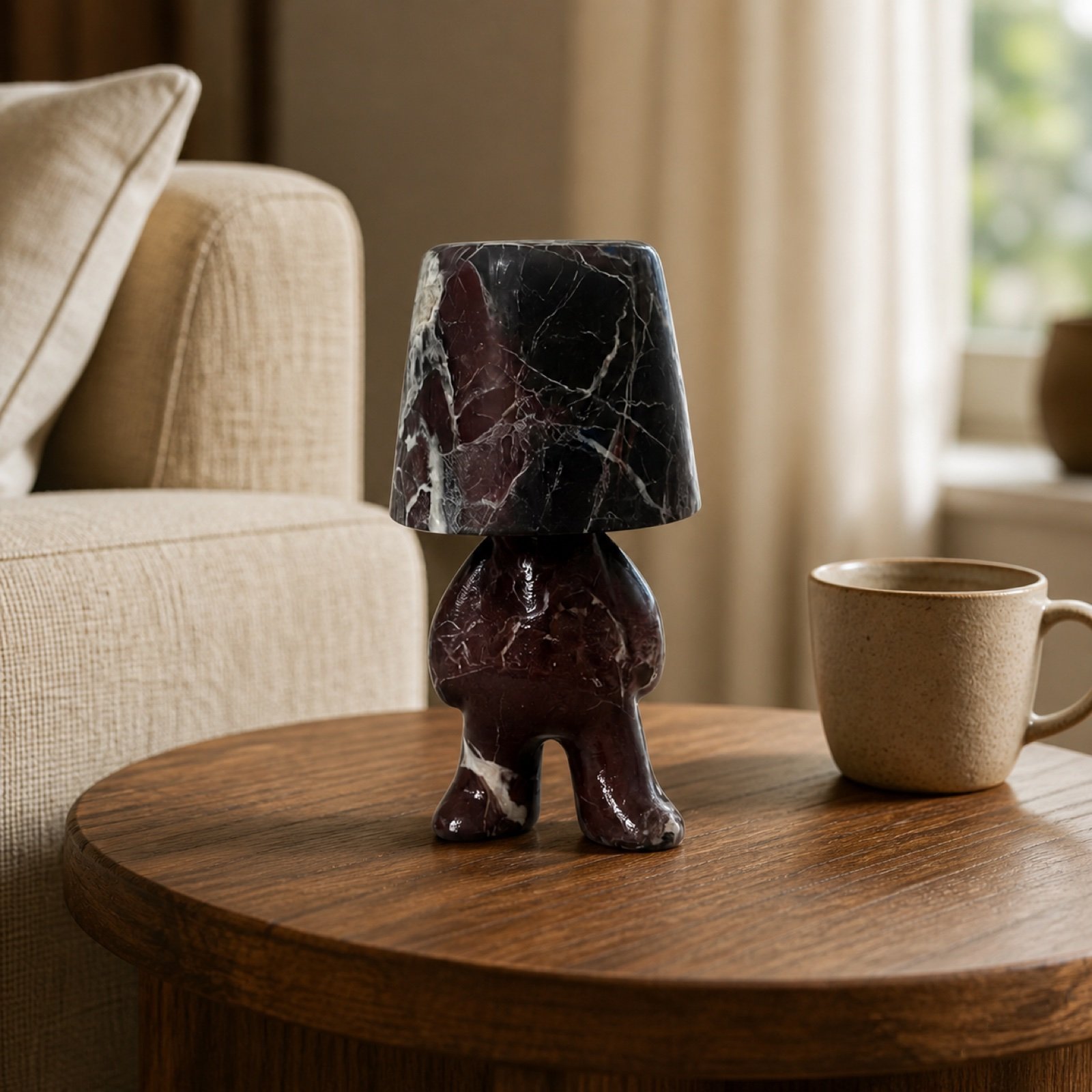 Dark Figure Stone Table Lamp - Image 3