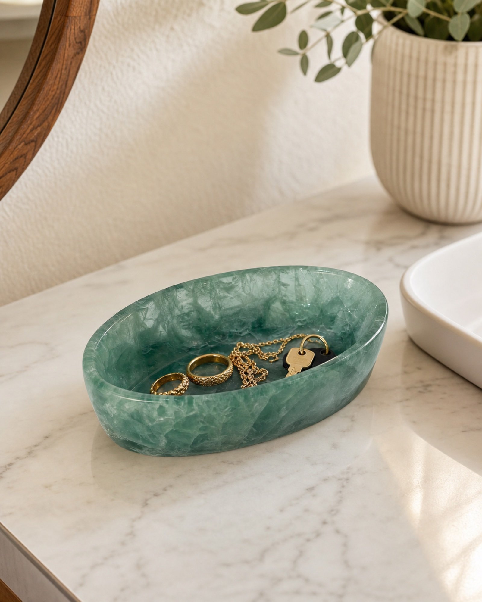 Green Oval Bowl - Image 3