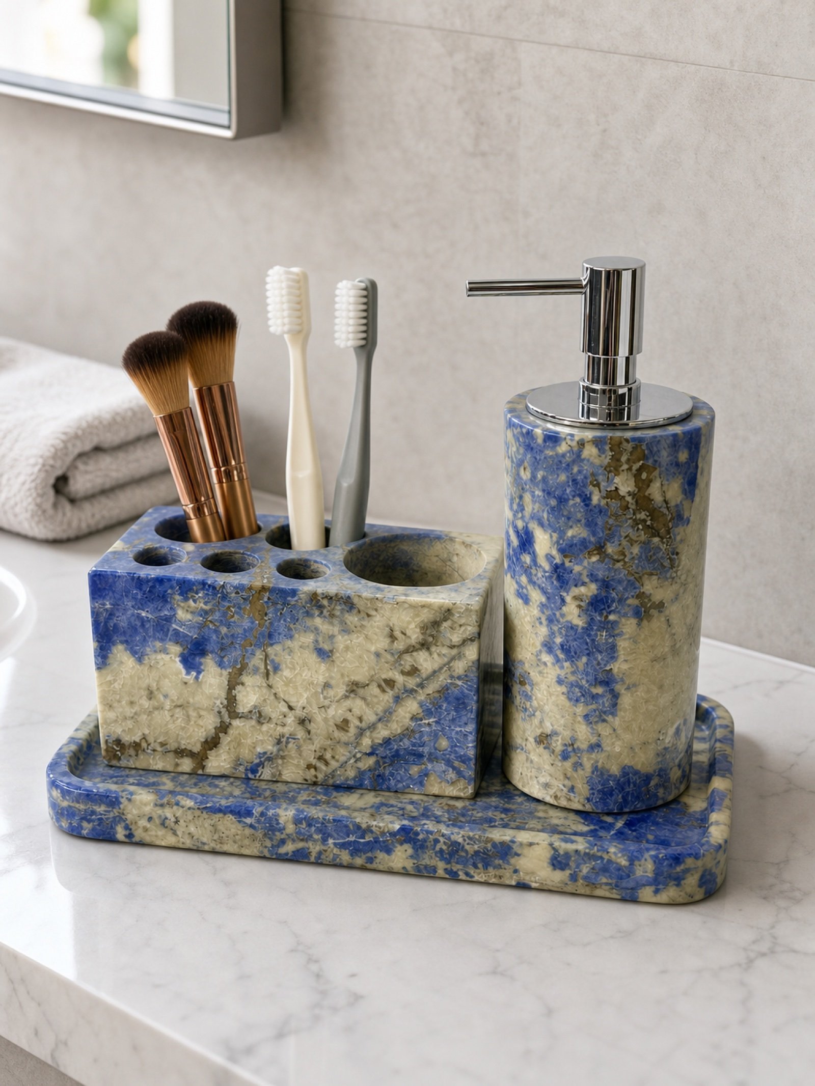 Blue Stone Bathroom Set - Image 3