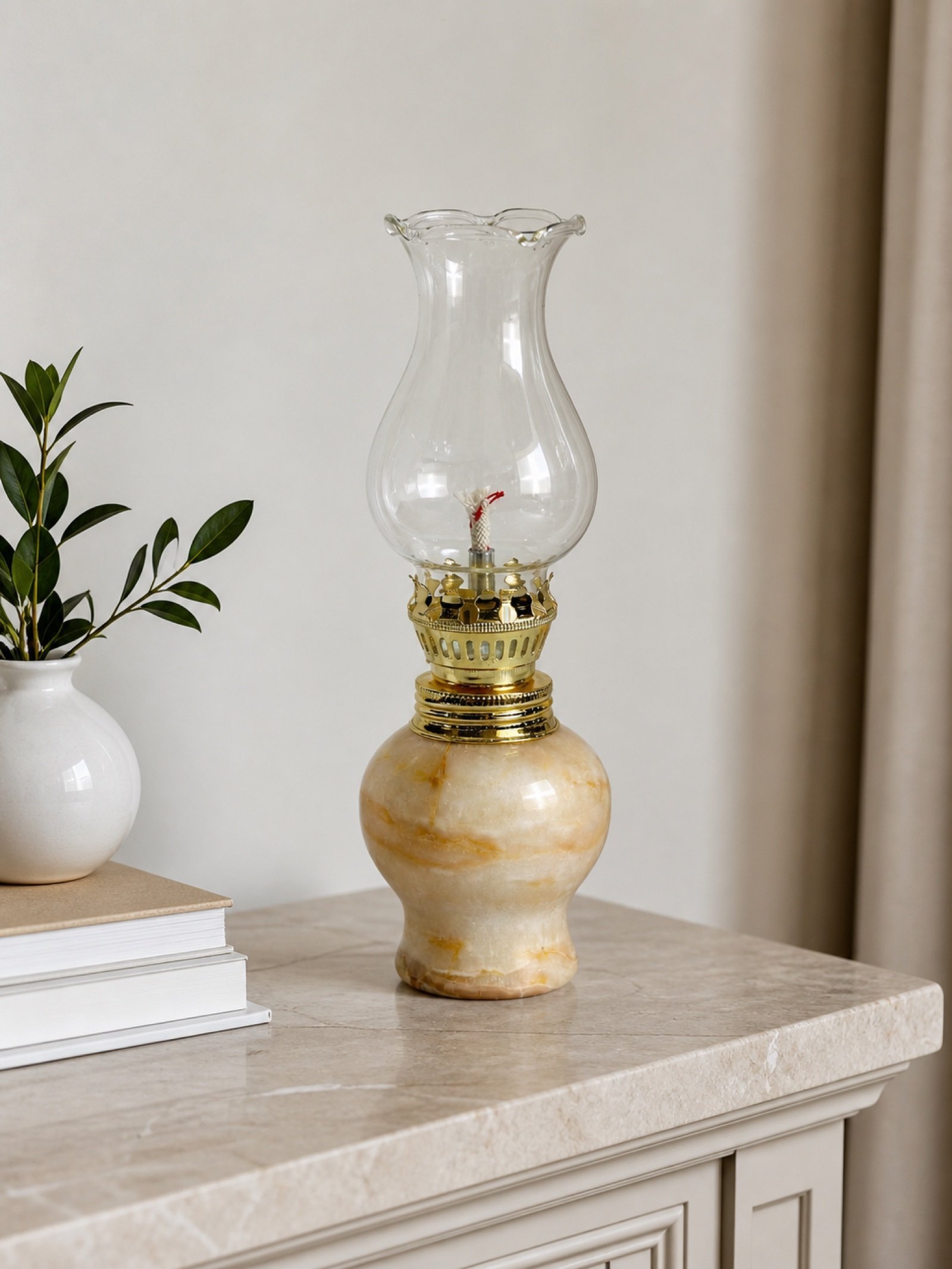 Cream Oil Lamp - Image 4