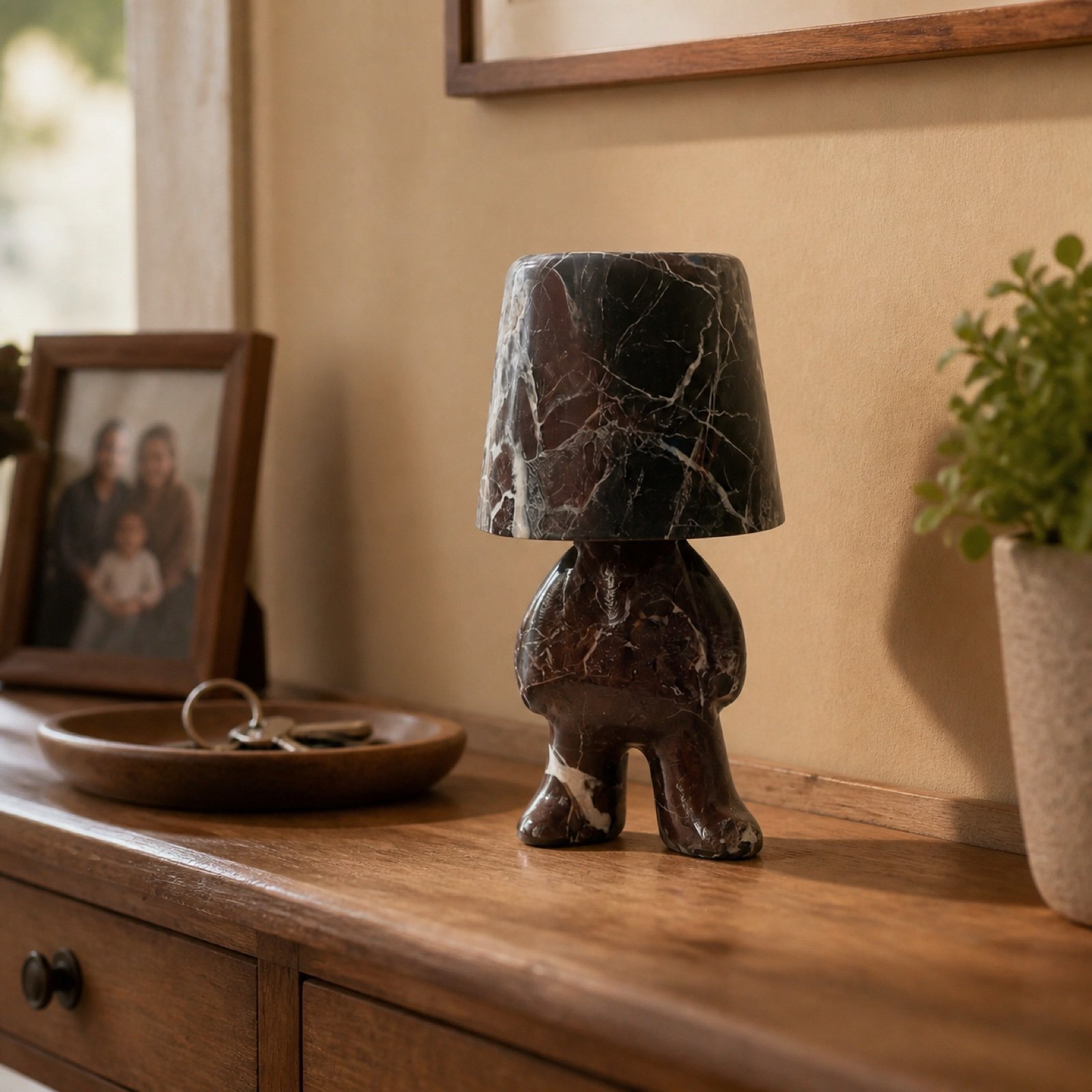 Dark Figure Stone Table Lamp - Image 4