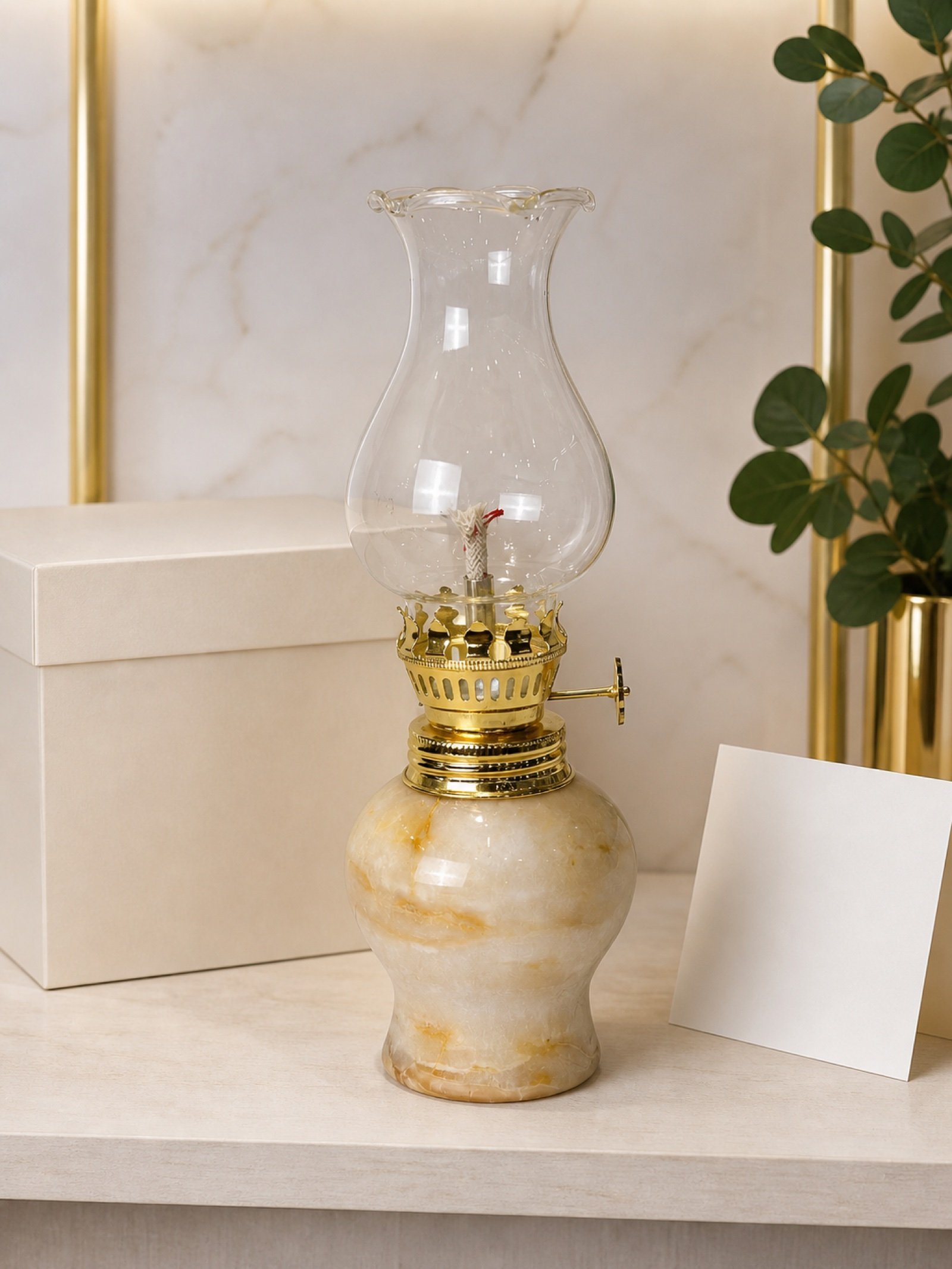 Cream Oil Lamp - Image 5