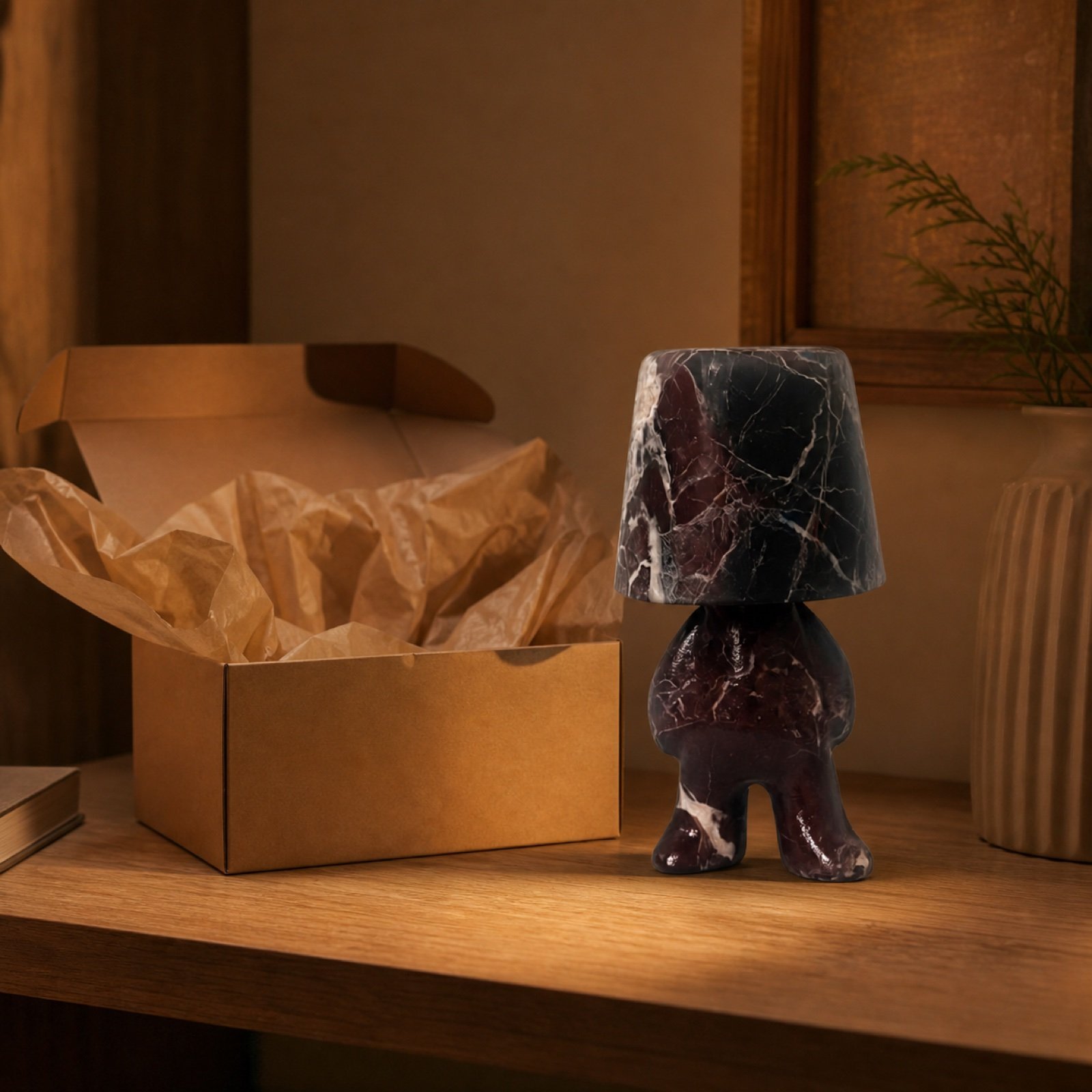 Dark Figure Stone Table Lamp - Image 5