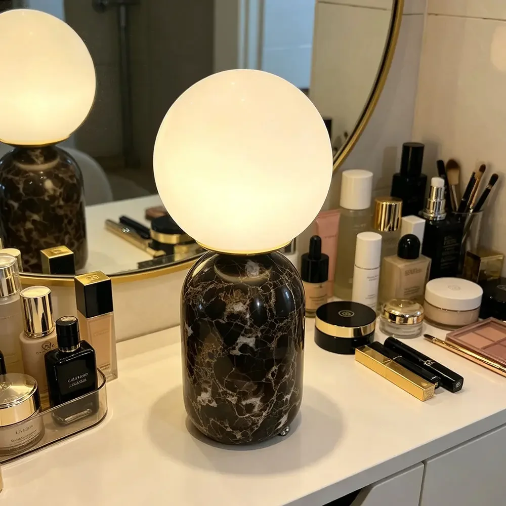 Black Cordless Rechargeable LED Marble Table Lamp — original gallery material or finish reference 1
