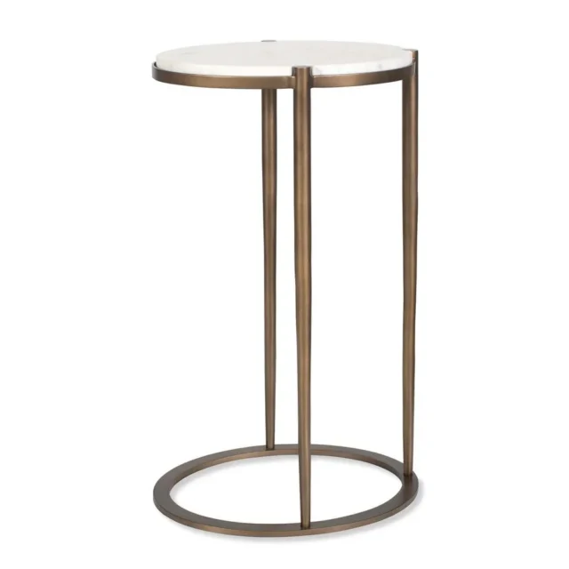 Round Marble Top Metal Frame Drink Table
