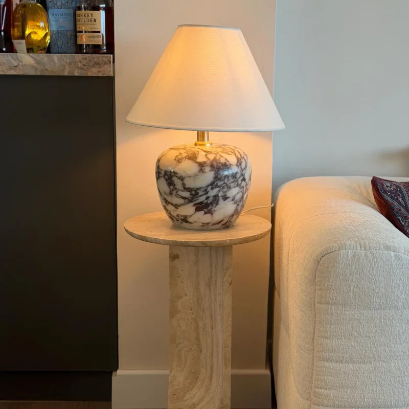 Calacatta Viola Marble Accent Lamp