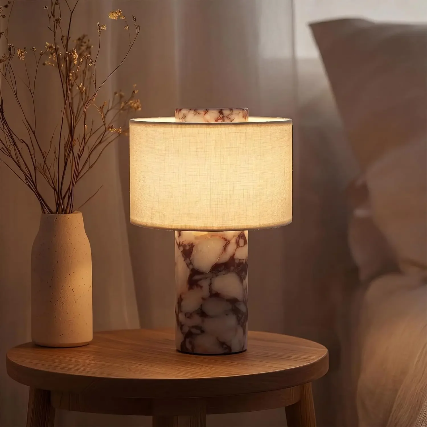 Cordless Rechargeable Marble Touch Table Lamp - Model 2 — original gallery material or finish reference 1