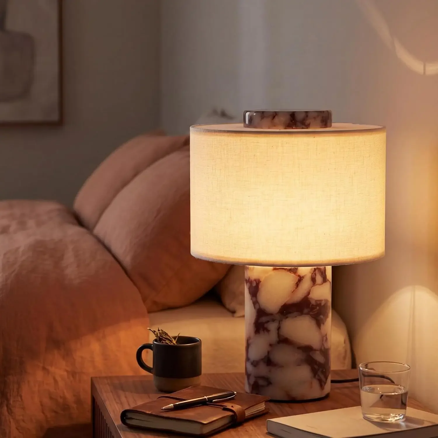 Cordless Rechargeable Marble Touch Table Lamp - Model 2 — original gallery material or finish reference 2