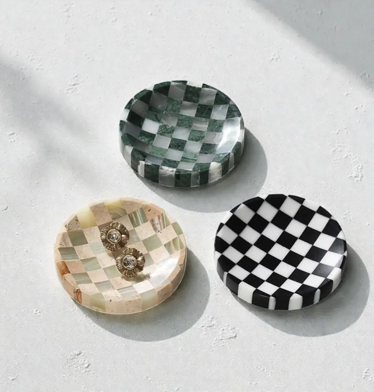 Marble Tray Checkered Jewelry Dish — original gallery material or finish reference 1