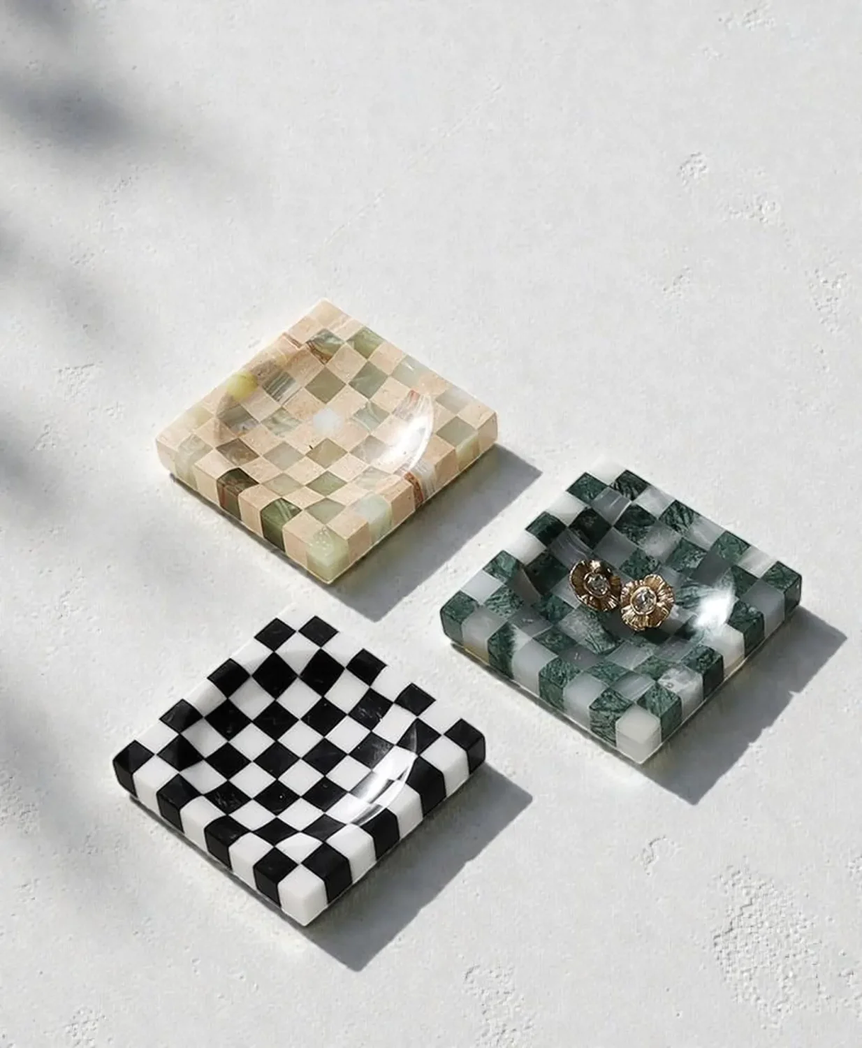 Marble Tray Checkered Jewelry Dish — original gallery material or finish reference 2