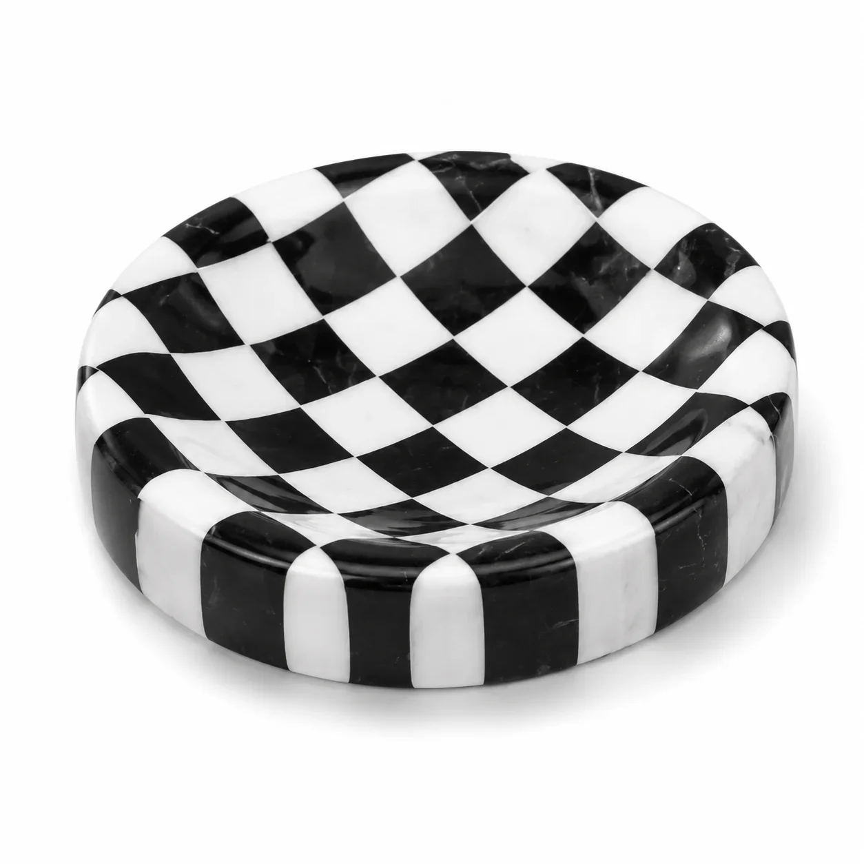 Marble Tray Checkered Jewelry Dish