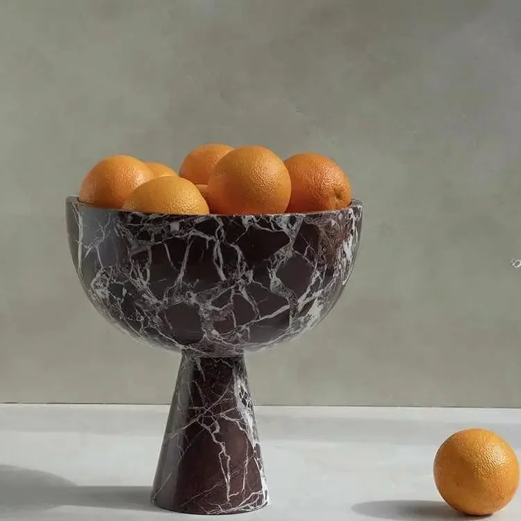 Natural Marble High Footed Fruit Bowl — original gallery material or finish reference 2