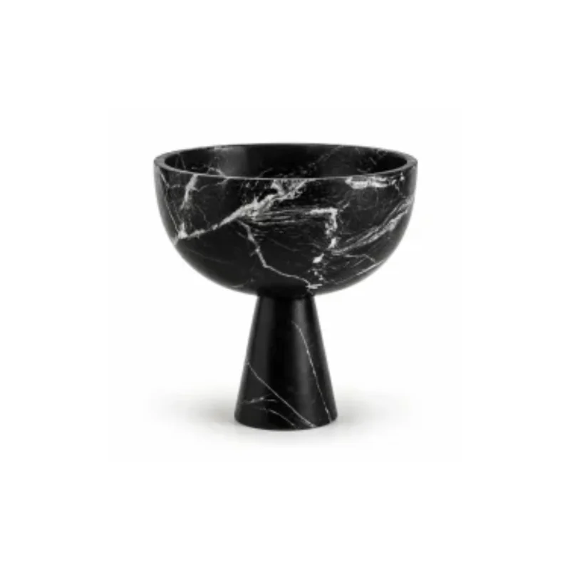 Natural Marble High Footed Fruit Bowl