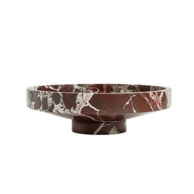 Rosso Levanto Marble Fruit Bowl
