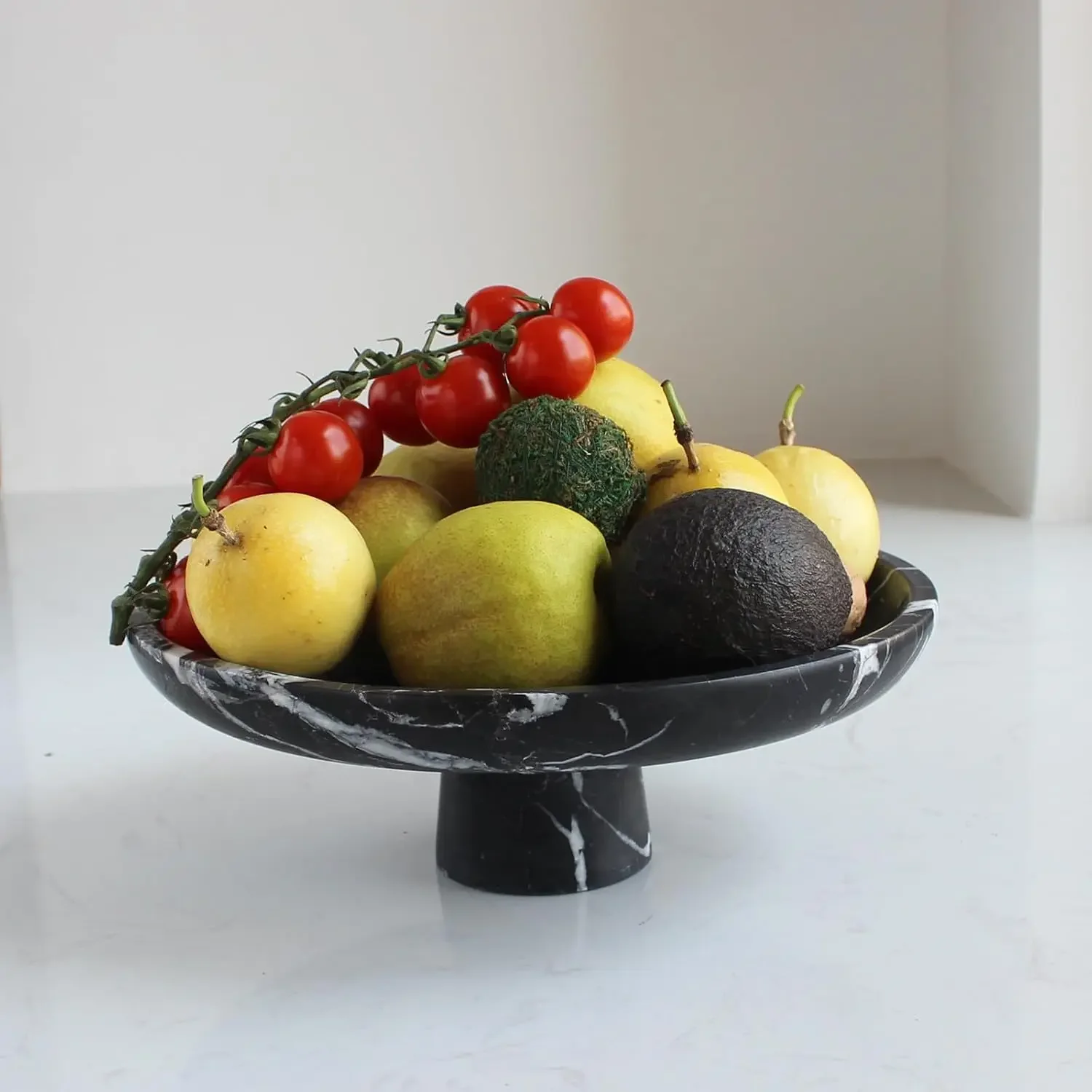 Natural Beige Travertine Footed Fruit Bowl — original gallery material or finish reference 2