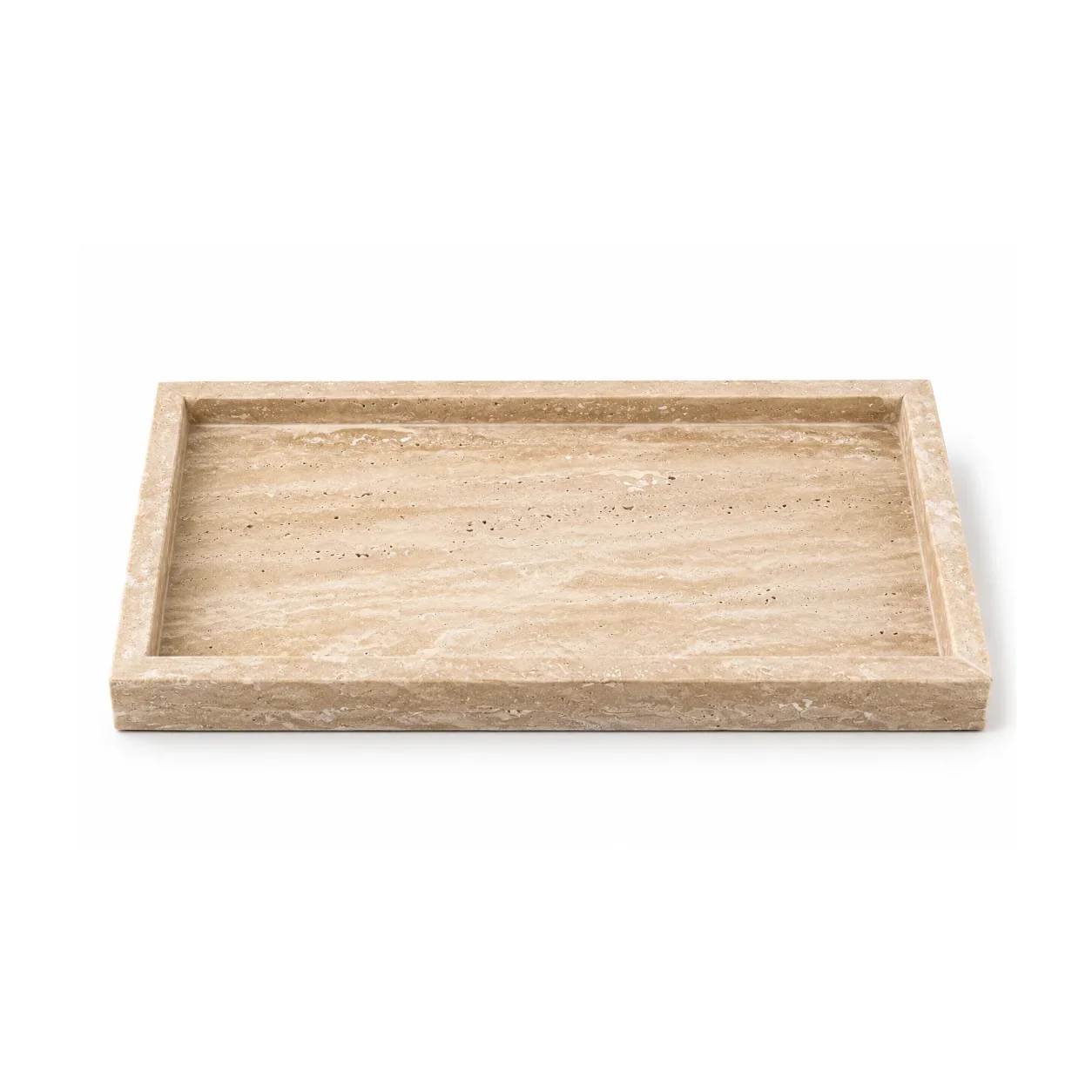 Natural Beige Travertine Rectangular Tray