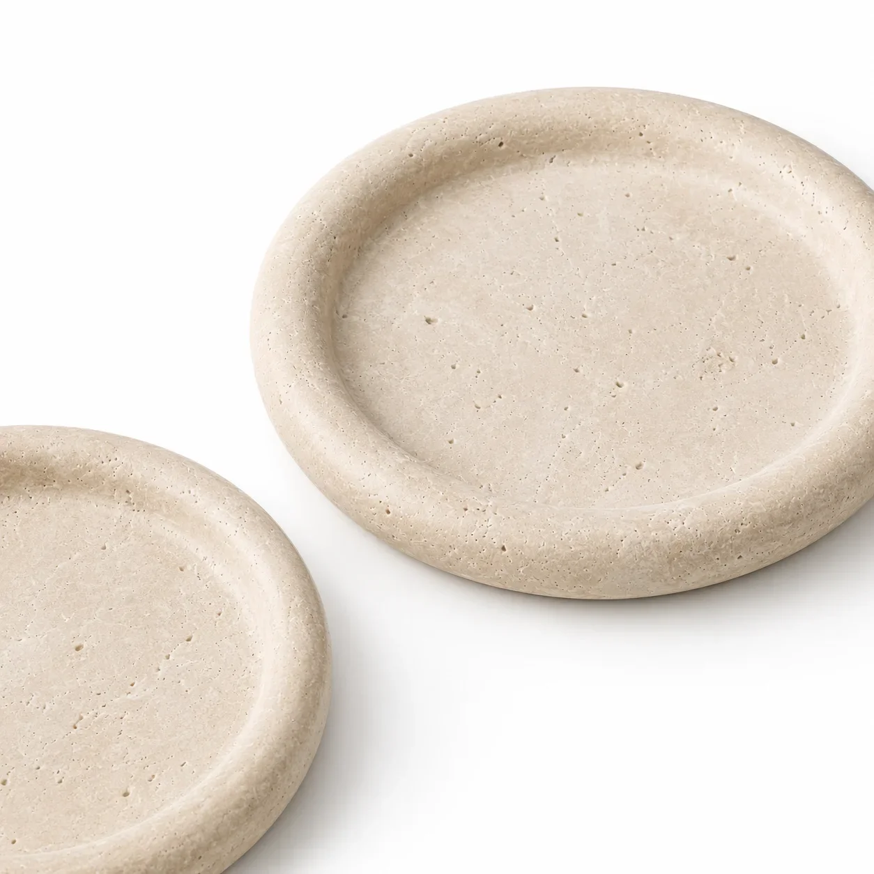 Natural Beige Travertine Round Tray — original gallery material or finish reference 1