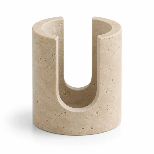Natural Beige Travertine Slot Sponge Holder for Kitchen Counter