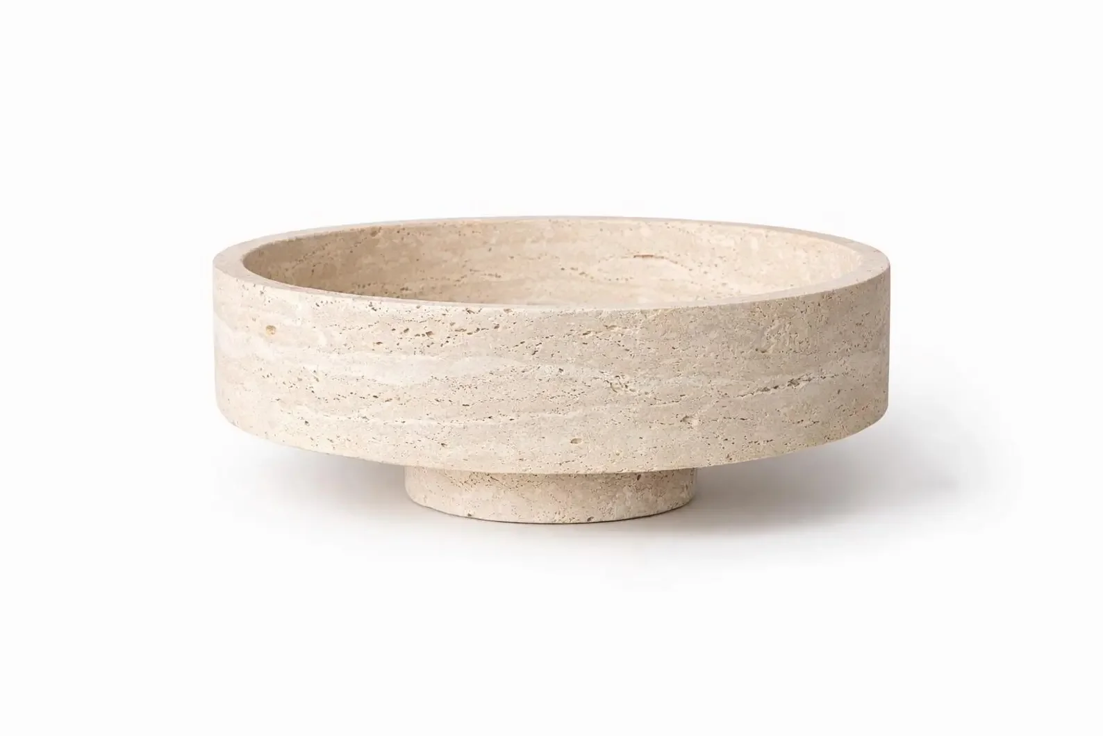 Natural Beige Travertine Stone Bowl