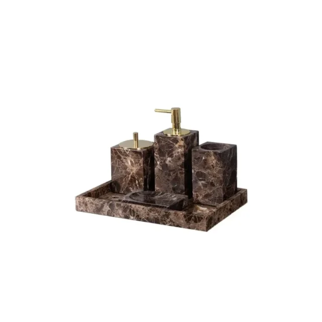 Natural Marble Bathroom Accessories Set