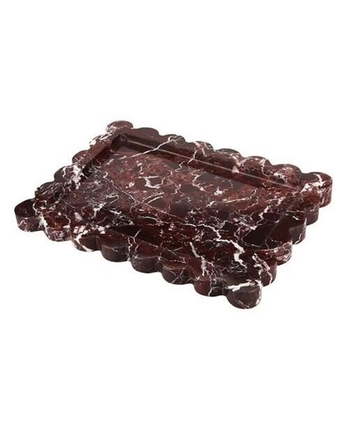 Natural Rosa Levanto Rectangular Scalloped Tray for Home Decor, Vanity Tray, Jewelry Tray, Decorative Tray