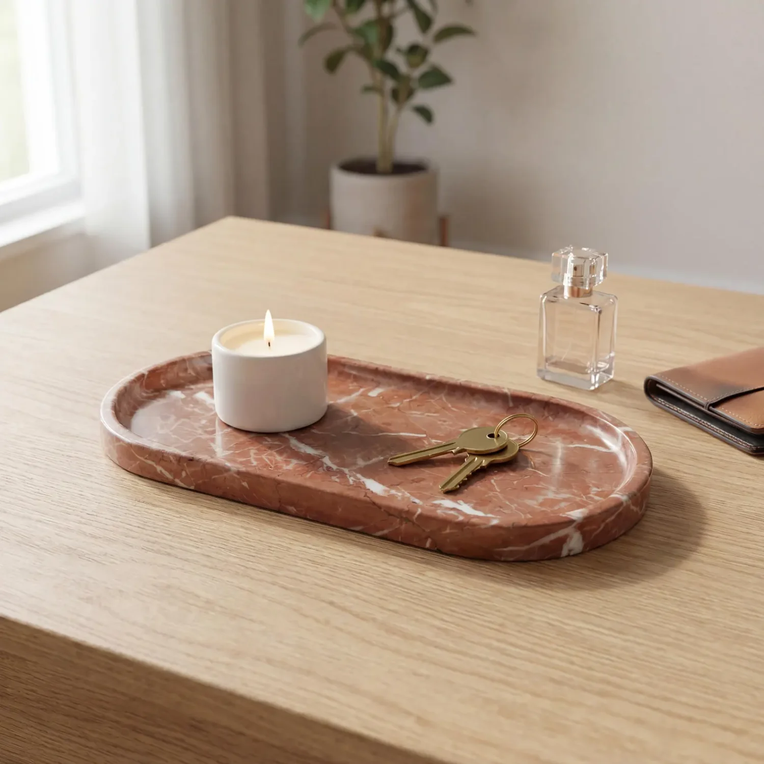 Natural Rosso Alicante Oval Tray — original gallery material or finish reference 1