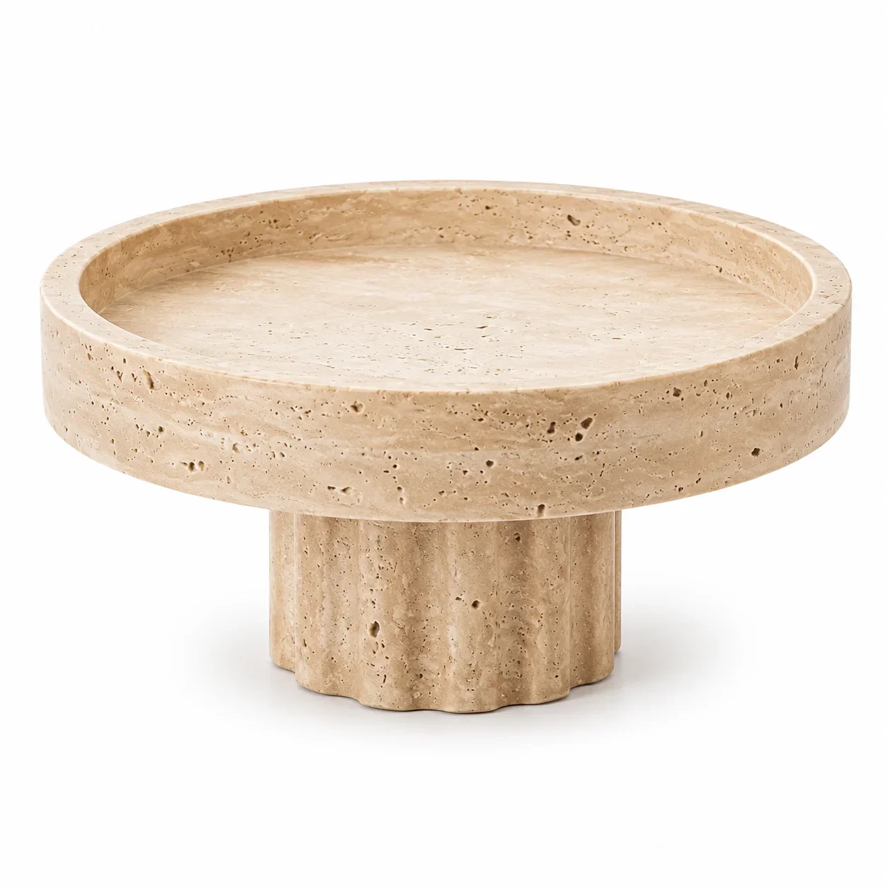 Natural Stone 1-Footed Travertine Tray