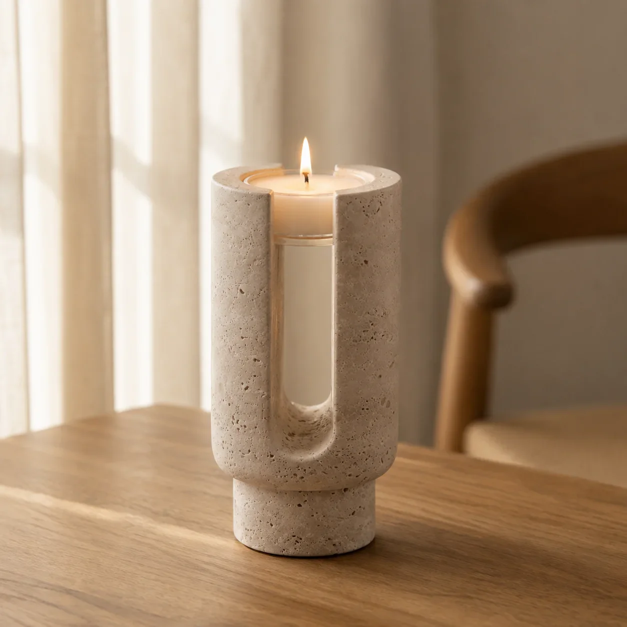Natural Travertine Candle Jar — original gallery material or finish reference 2