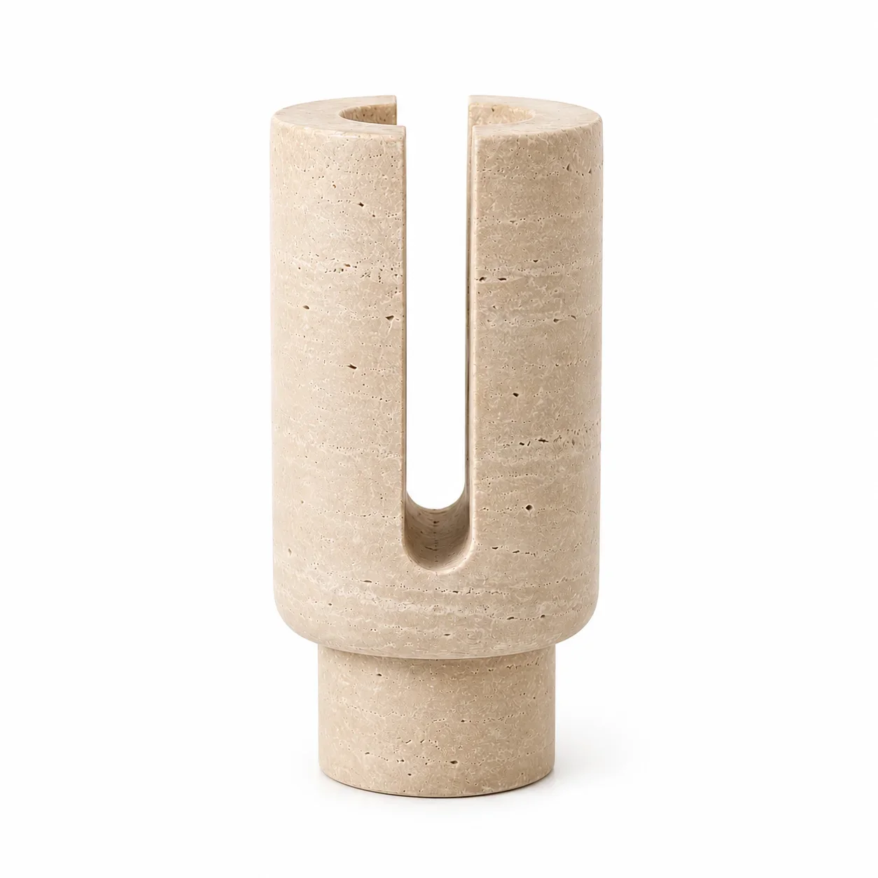 Natural Travertine Candle Jar