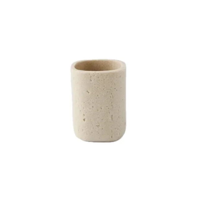 Natural Travertine Toothbrush Holder