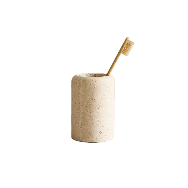 Natural Travertine Toothbrush Holder — original gallery material or finish reference 1