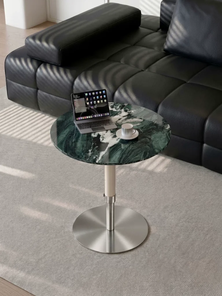 Adjustable-Height Swivel Stone Side Table — alternate view 5